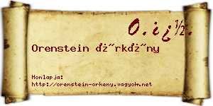 Orenstein Örkény névjegykártya
